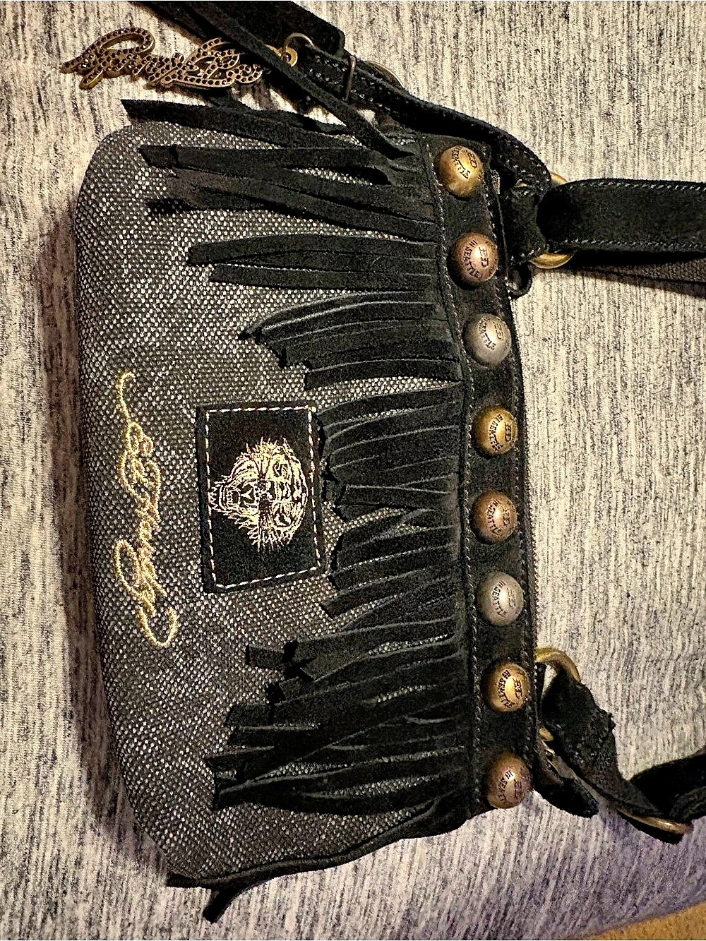 Vintage Ed Hardy 1971 Fringe Crossbody Bag